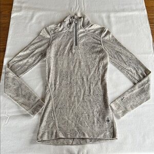 Smartwool Merino 250 Base Layer 1/4 Zip Long Sleeve XS Gray Speckle
